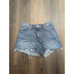 Lucky Brand Shorts Womens‎ 27 Blue 90s Midi Short Cut Off Raw Hem Stretch Denim